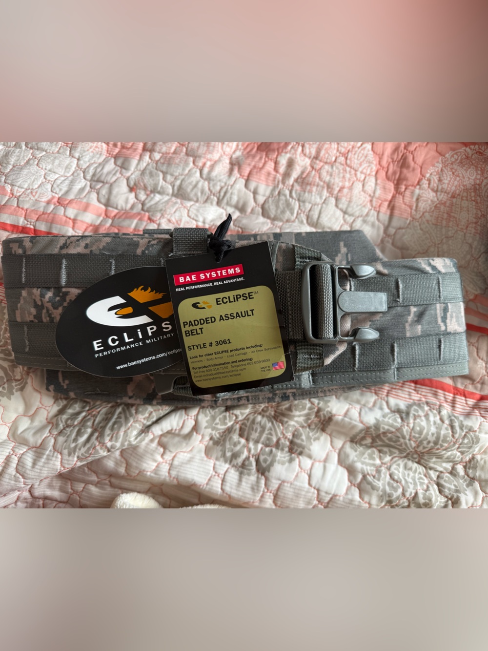 BAE Systems ECLiPSE Padded MOLLE Assault Belt - L/XL Air Force ABU camo
